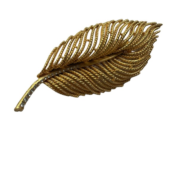 Genuine KENNETH LANE gold leaf brooch pin rare - Picture 3 of 10